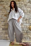 Frame Cotton Vintage Wash Barrel Pant Earth